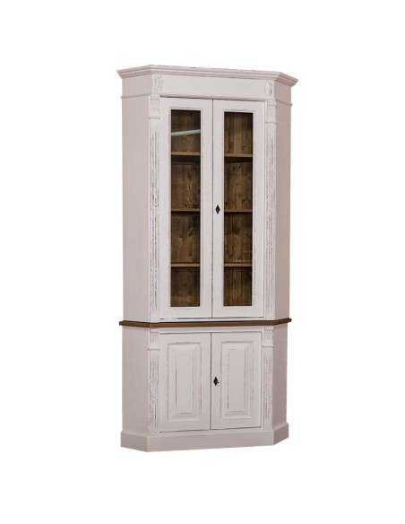 Credenza angolare alta in due moduli con 4 ante in legno stile country MS59B