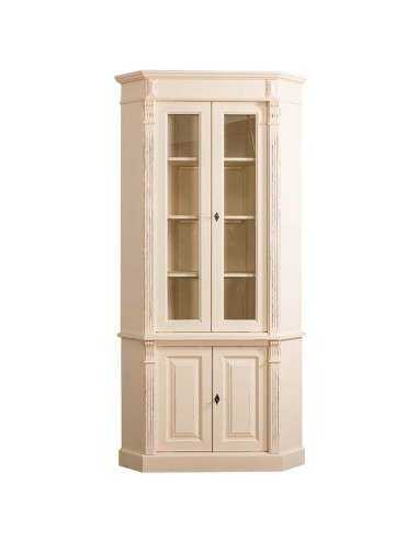 Credenza angolare alta in due moduli con 4 ante in legno stile country MS59B