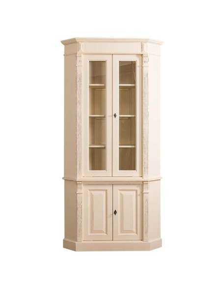 Credenza angolare alta in due moduli con 4 ante in legno stile country MS59B