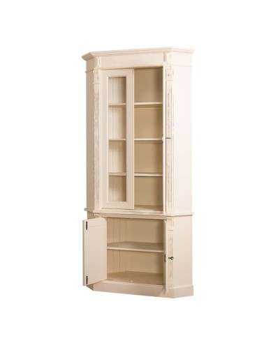 Credenza angolare alta in due moduli con 4 ante in legno stile country MS59B