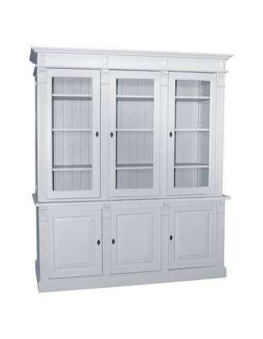 Credenza libreria country due corpi ante e cassetti colorata o rustica MS73B+297S