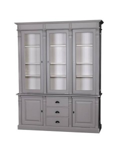 Credenza libreria country due corpi ante e cassetti colorata o rustica MS56B+297S