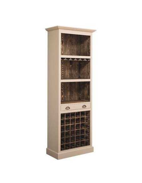 Credenza portabottiglie provenzale 78 cm in legno alta 210 cm MS262