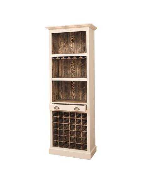 Credenza portabottiglie provenzale 78 cm in legno alta 210 cm MS262