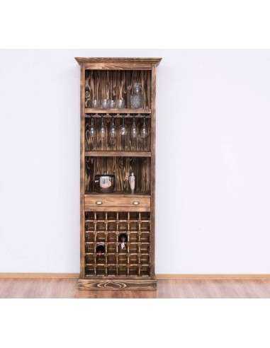 Credenza portabottiglie provenzale 78 cm in legno alta 210 cm MS262