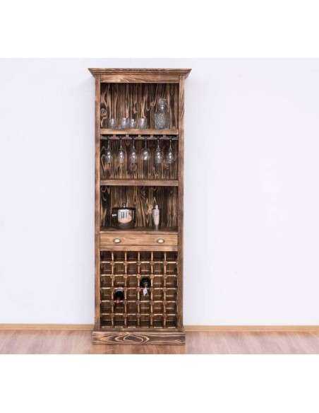 Credenza portabottiglie provenzale 78 cm in legno alta 210 cm MS262