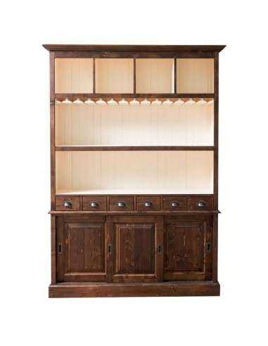 credenza porta bicchieri e bottiglie legno MS2364