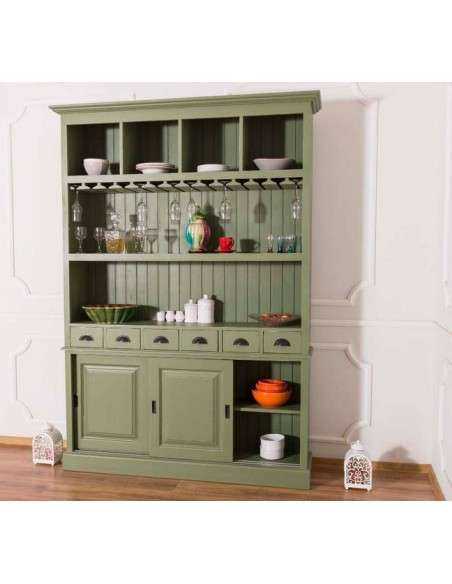 credenza porta bicchieri e bottiglie legno MS2364