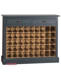 Credenza portabottiglie 45 posti in legno con cassetti MS656