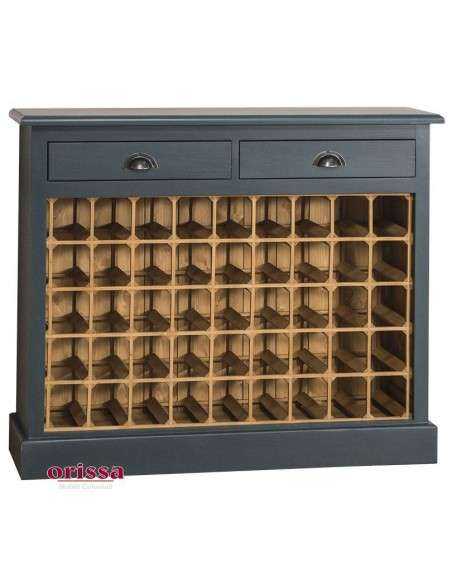 Credenza portabottiglie 45 posti in legno con cassetti MS656