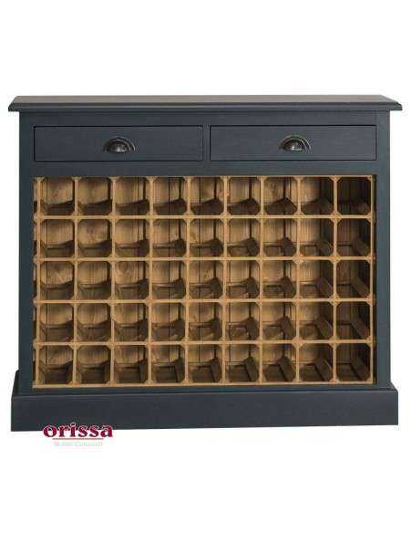 Credenza portabottiglie 45 posti in legno con cassetti MS656