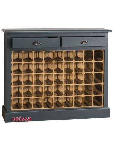 Credenza portabottiglie 45 posti in legno con cassetti MS656