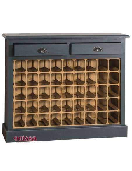 Credenza portabottiglie 45 posti in legno con cassetti MS656