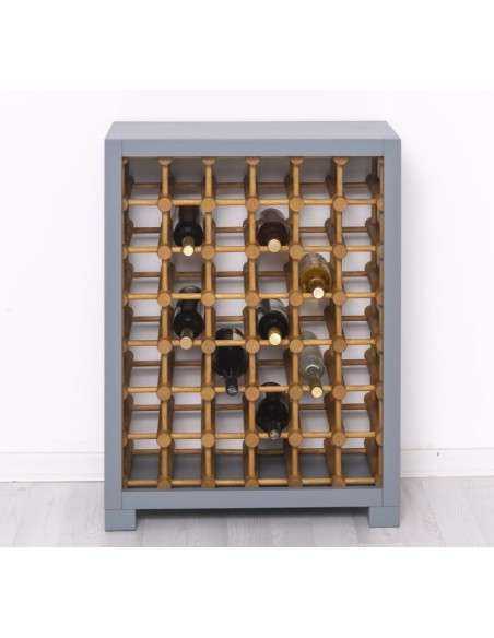 Mobile portabottiglie in legno di pino ad alveare | Cantinetta per 42 bottiglie  MS735