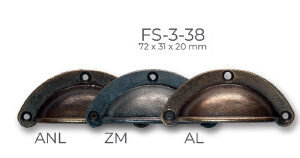 Maniglia conchiglia 72mm